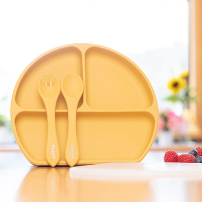 Sleepytot Silicone Divided Plate & Lid with Fork & Spoon & Cup