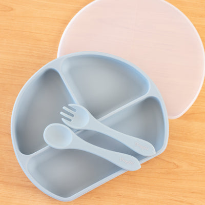 Sleepytot Silicone Divided Plate & Lid with Fork & Spoon & Cup
