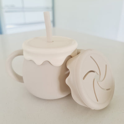 Sleepytot Silicone Snack & Sippy Straw Cup