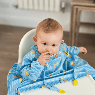 BIBaDO Baby Weaning Coverall Bib and BONUS Attachable Cutlery