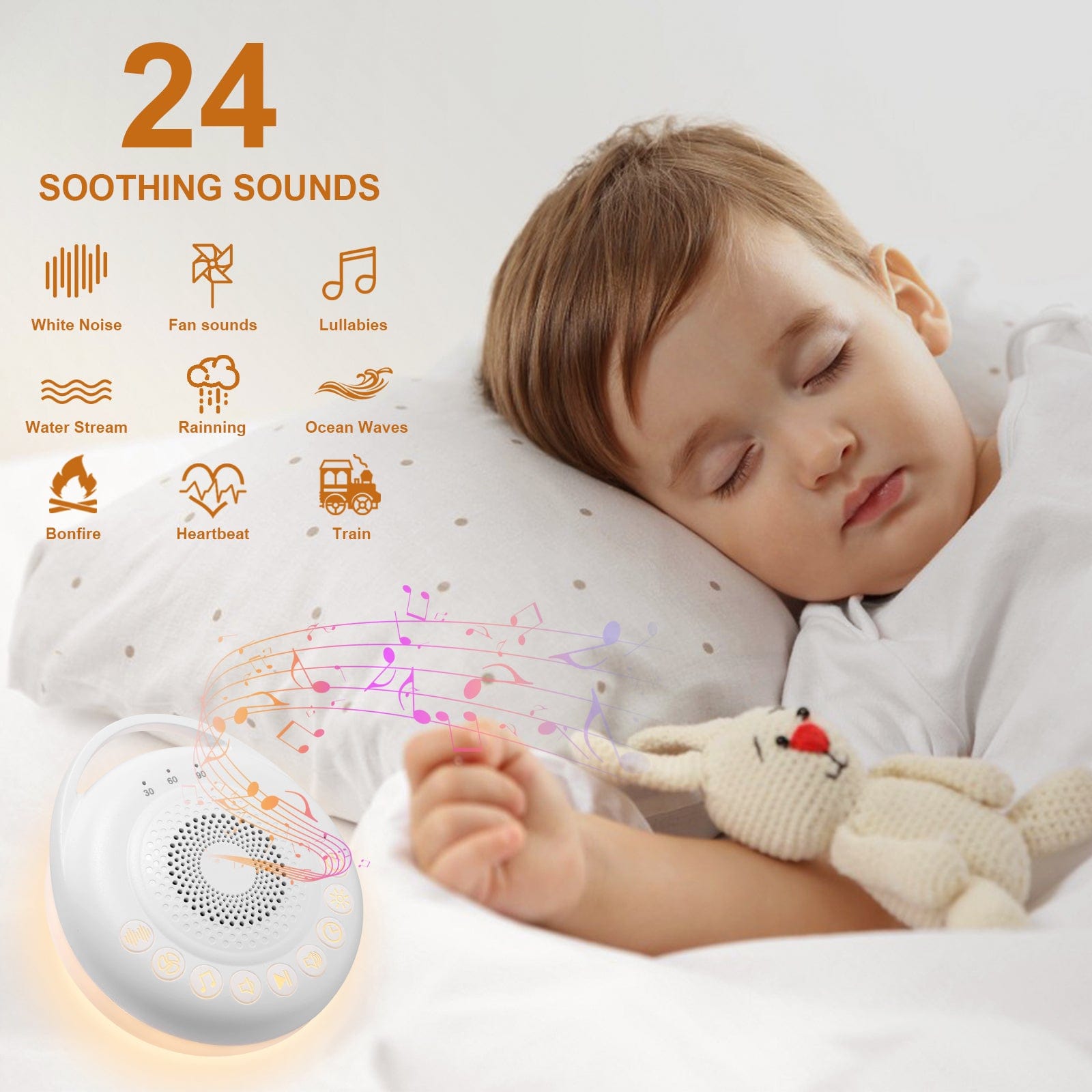 Sleepytot Sleep Portable White Noise Sound Machine & Nightlight - Sleep  Tight Babies